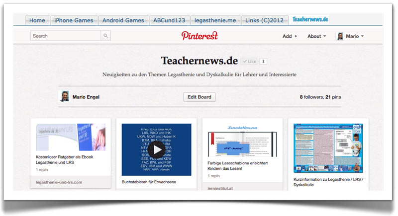 teachernews.de with pinterest